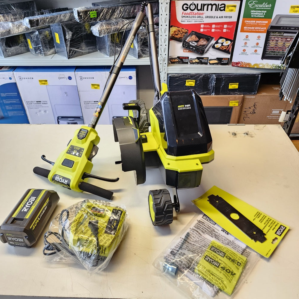 40V HP Brushless 9 in. Cordless Edger with 4.0 Ah Battery and Charger (RY40760VNM) 40V HP Brushless 9 in. Cordless Edger with 4.0 Ah Battery and Charger (RY40760VNM)